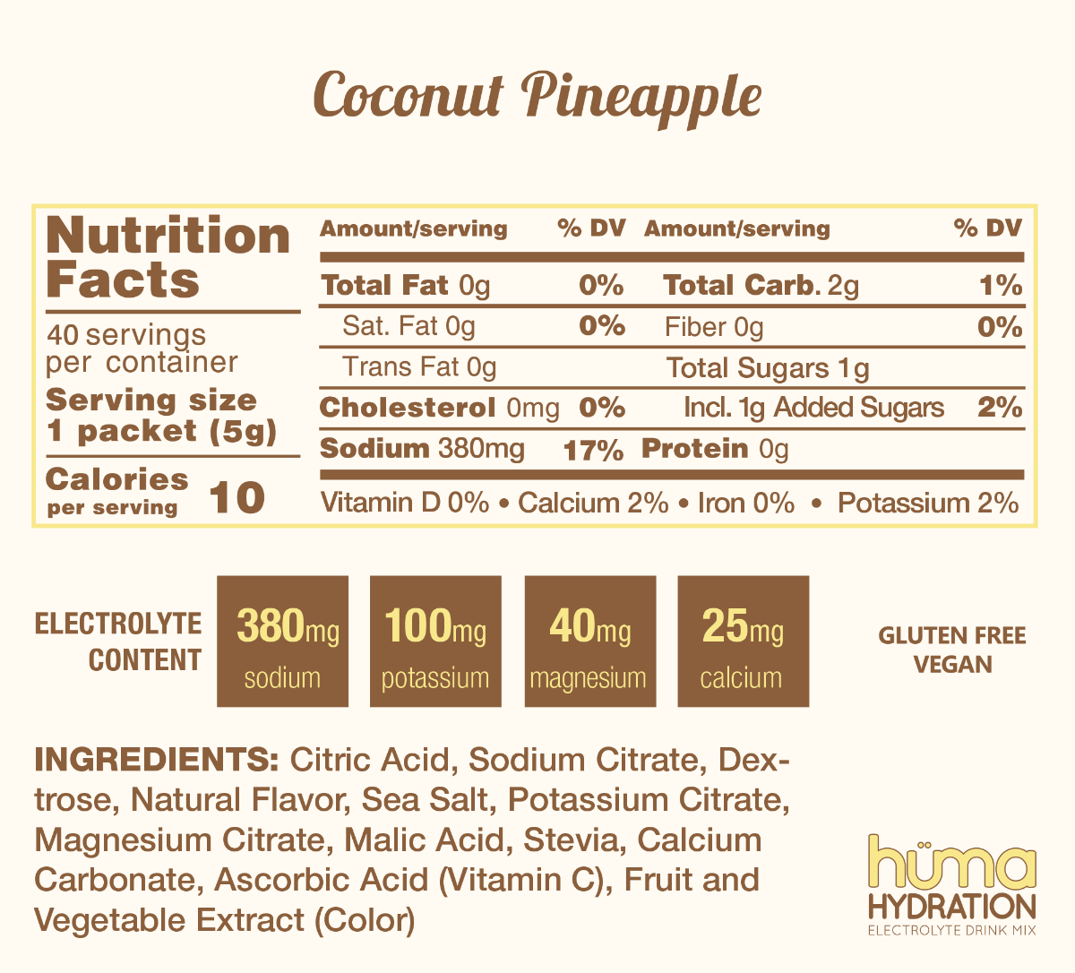 Huma - Hydration Packets - Coconut Pineapple