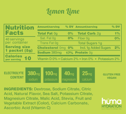 Huma - Hydration Packets - Lemon Lime