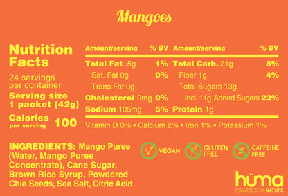 Huma - Energy Gels - Original - Mangoes