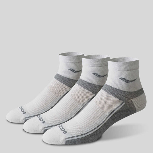 Saucony - Inferno Ultralight Quarter 3-Pack Socks - White